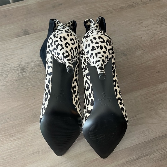 Marc Fisher Ltd. Fifily Snow Leopard Calf Hair Ankle Booties - Picture 9 of 11